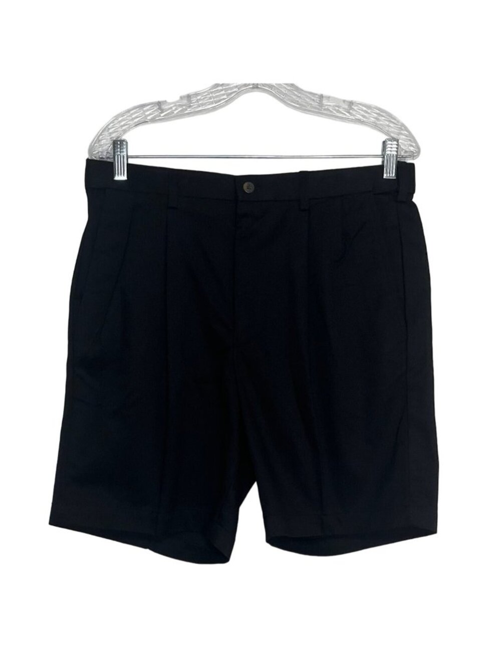 Haggar Classic Twill Shorts Mens Size 32โ Black New Pleated Front